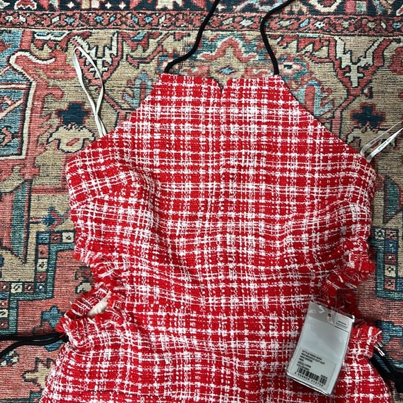 NWT self-portrait Boucle Cut Out Mini Dress in Red size US 6/ UK 10 - Picture 6 of 9
